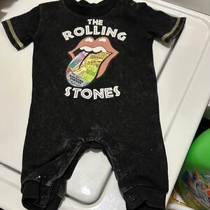 The Rolling Stones Black Kids Bodysuit